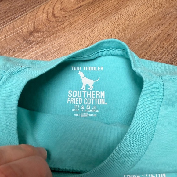 Southern Fried Cotton Kids' Teal Cow Graphic Tee Size 2 - Picture 4 of 5
